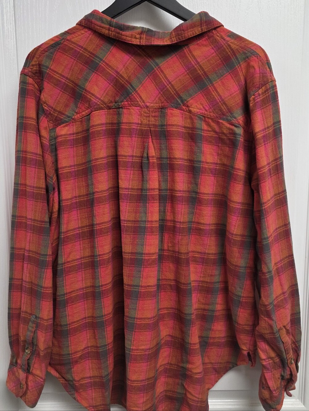 Sonoma Red and Pink Plaid Button-Down Flannel Shirt Size XXL - Picture 3 of 5